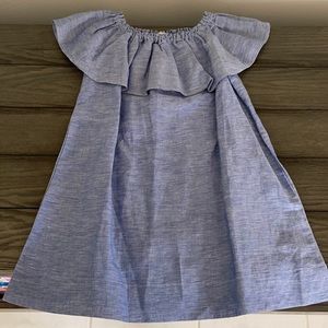 Girls off the shoulder crewcuts linen dress
